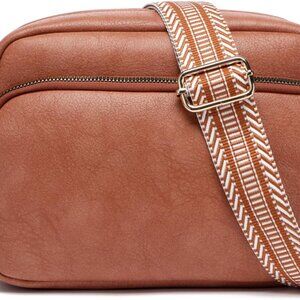 Vegan Leather Crossbody Bag Small Compact Zipper Organizer for Women